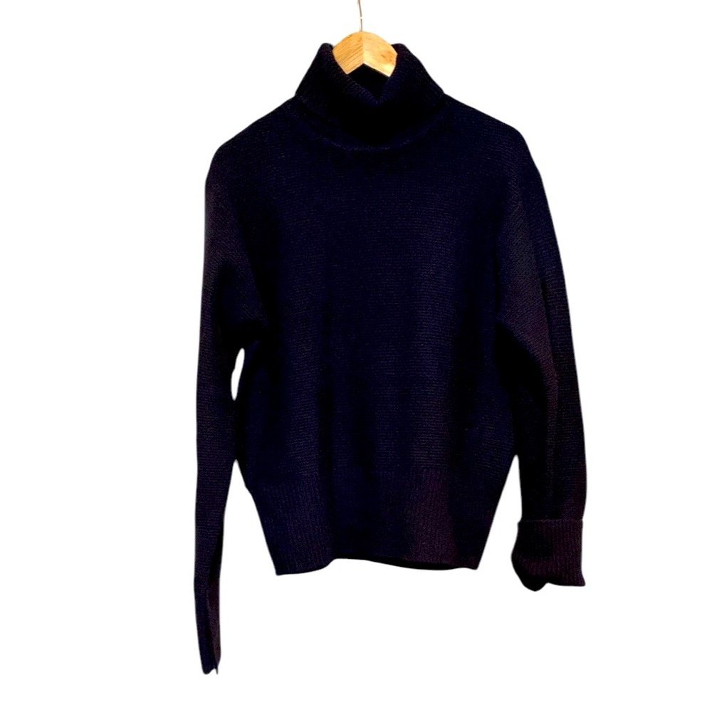 Brook Brothers Blue Turtleneck 100% Lambs Wool Sweater Size BB3